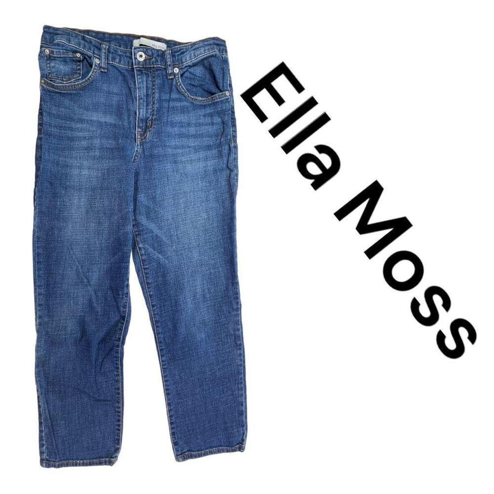 Ella Moss Women's High Waisted Straight Jeans Blue Denim Medium Wash Size 8/29